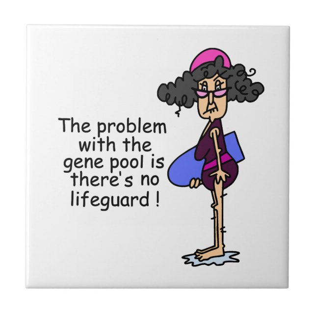 Azulejo De Cerâmica Problema com a Piscina de Gene (Frente)