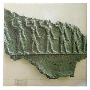 Azulejo De Cerâmica Procissão de guerreiros de Elamite, Susa, Irã,