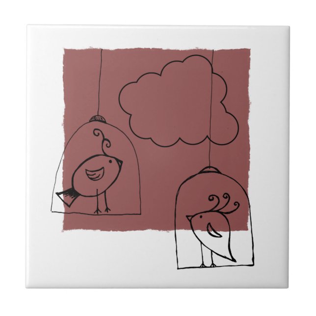 Azulejo De Cerâmica Procurando liberdade (Frente)