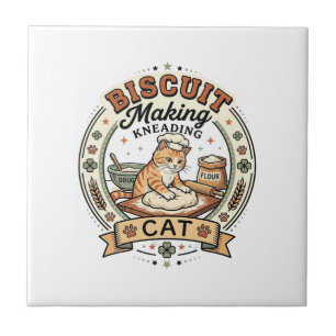 Azulejo De Cerâmica Produção de Biscoito Amassando Gato Produção de Bi