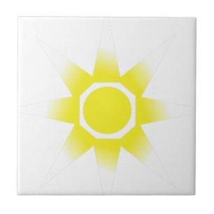 Azulejo De Cerâmica Produto Sun magico branco amarelo