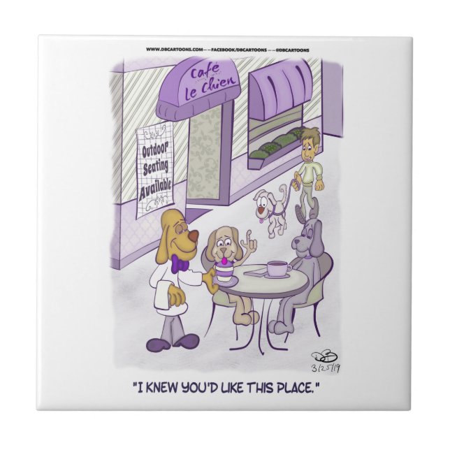 Azulejo De Cerâmica Produtos Cafe Le Chien (Frente)
