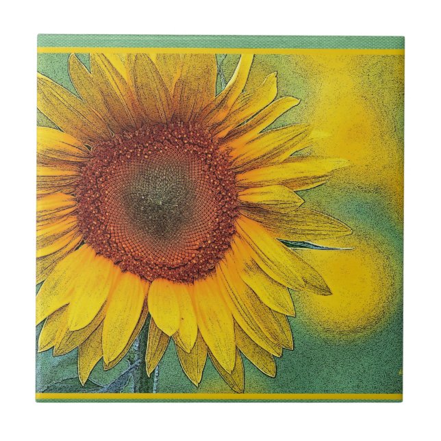 Azulejo De Cerâmica Produtos do girassol (Frente)