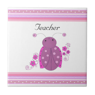 Azulejo De Cerâmica Professor Besouro Ladybug Rosa e Roxo