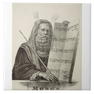 Azulejo De Cerâmica Profeta Moisés com as Tábuas da Lei