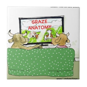 Azulejo De Cerâmica Programas de TV de Vaca Cartoon Engraçado