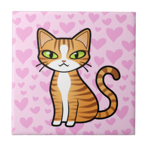 Azulejo De Cerâmica Projete seu próprio gato dos desenhos animados (o