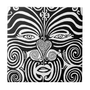 Azulejo De Cerâmica Projeto tribal maori antigo do tatuagem de Moko
