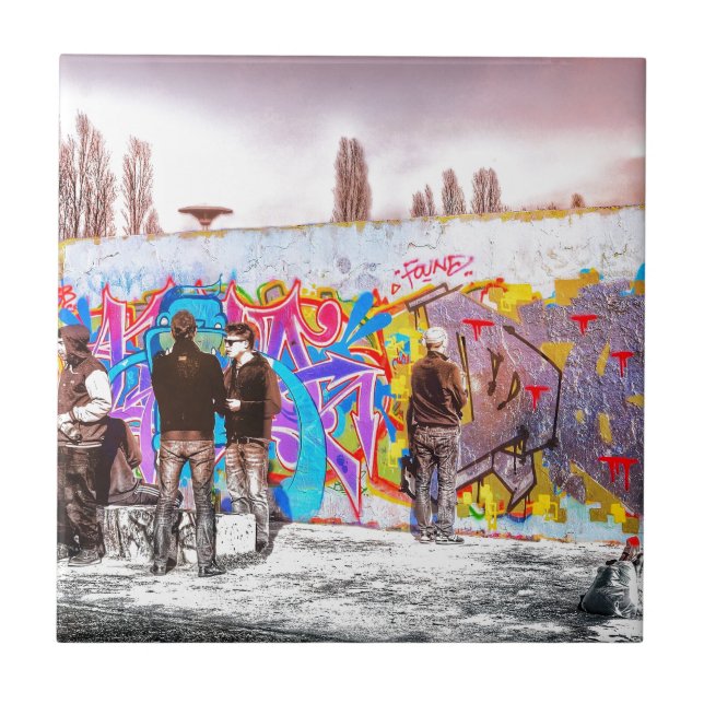 Azulejo De Cerâmica Projeto Wall do grafite (Frente)