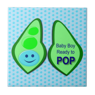 Azulejo De Cerâmica Pronto para Pop Baby Boy Blue Pea