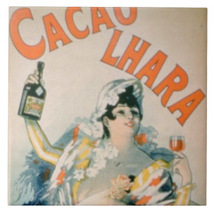 Azulejo De Cerâmica Propaganda de poster "Lhara Creme de Cacau", Digon