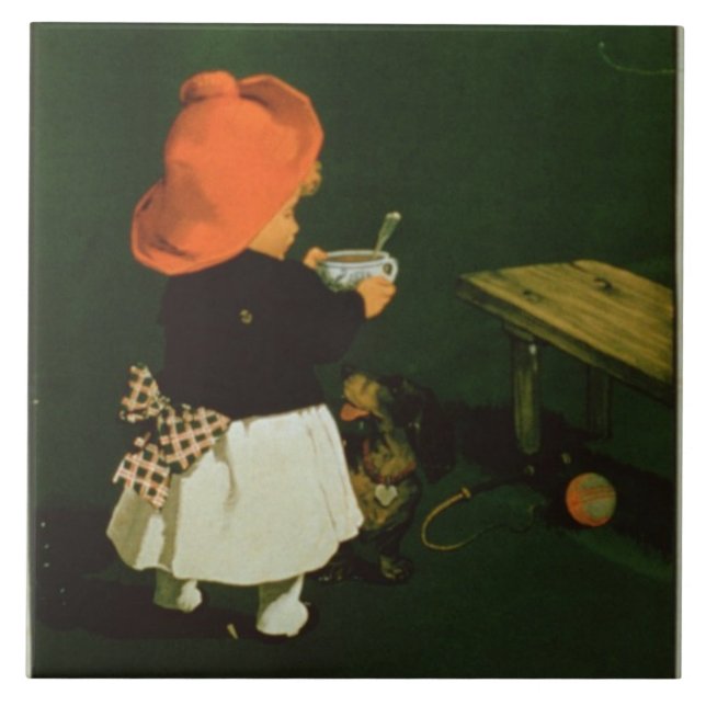 Azulejo De Cerâmica Propaganda de poster para 'o malte Coffee de (Frente)