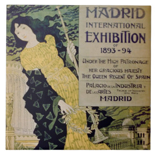 Azulejo De Cerâmica Propaganda para 'o International Exhibi de Madrid