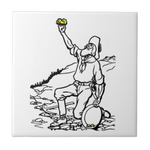 Azulejo De Cerâmica Prospector Dourado de Tempo Antigo