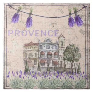 Azulejo De Cerâmica Proveniência França Lavanda Flor Amor Verão
