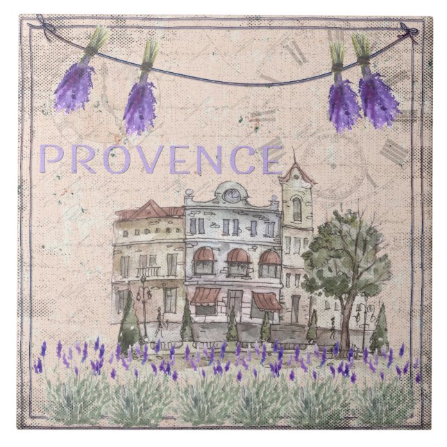 Azulejo De Cerâmica Proveniência França Lavanda Flor Amor Verão (Frente)