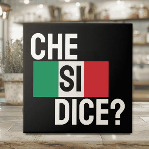 Azulejo De Cerâmica Provérbio Italiano "Che Si Dice? " "O que está aco