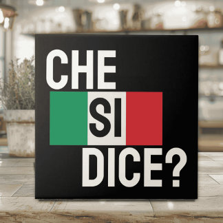 Azulejo De Cerâmica Provérbio Italiano "Che Si Dice? " "O que está aco