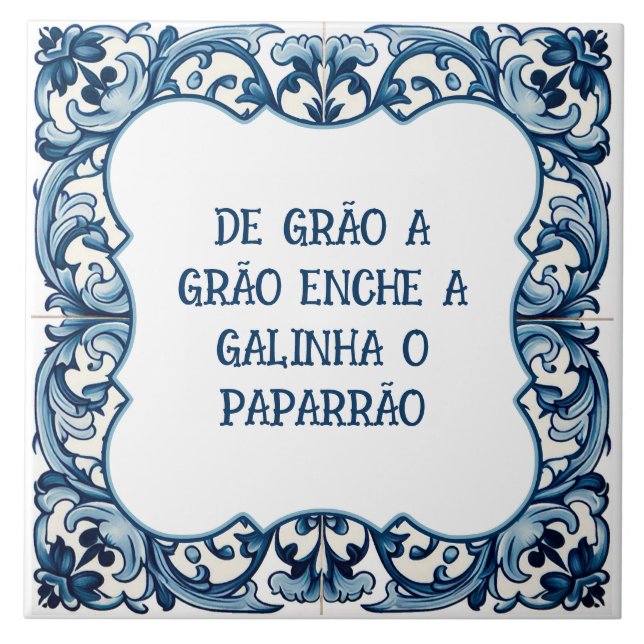 Azulejo De Cerâmica Provérbio Português (Frente)