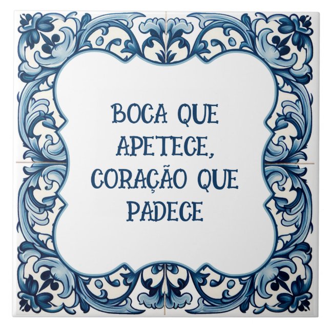 Azulejo De Cerâmica Provérbio Português (Frente)