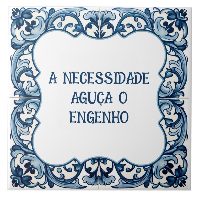 Azulejo De Cerâmica Provérbio Português (Frente)