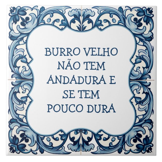 Azulejo De Cerâmica Provérbio Português (Frente)