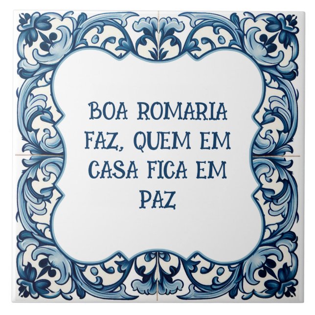 Azulejo De Cerâmica Provérbio Português (Frente)
