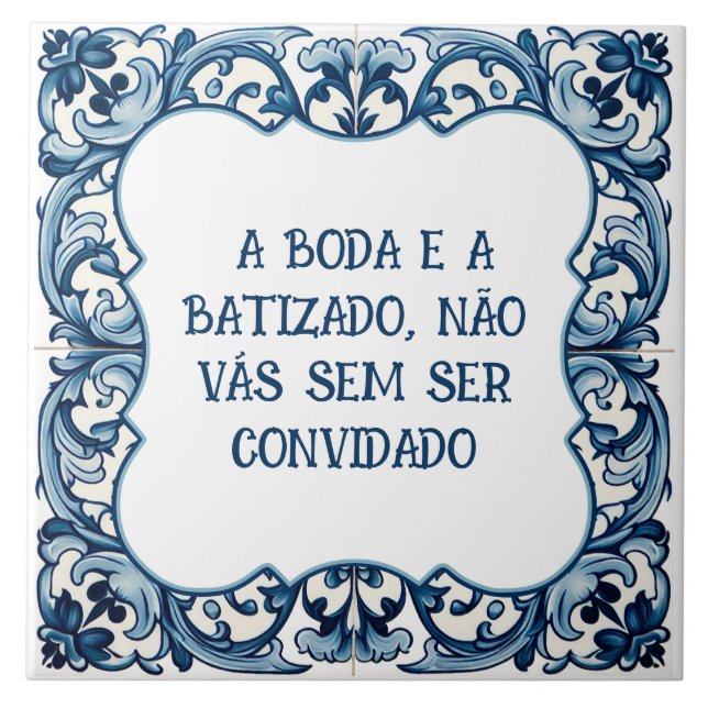 Azulejo De Cerâmica Provérbio Português (Frente)