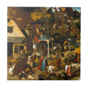 Azulejo De Cerâmica Provérbios holandeses de Pieter Bruegel, o Velho