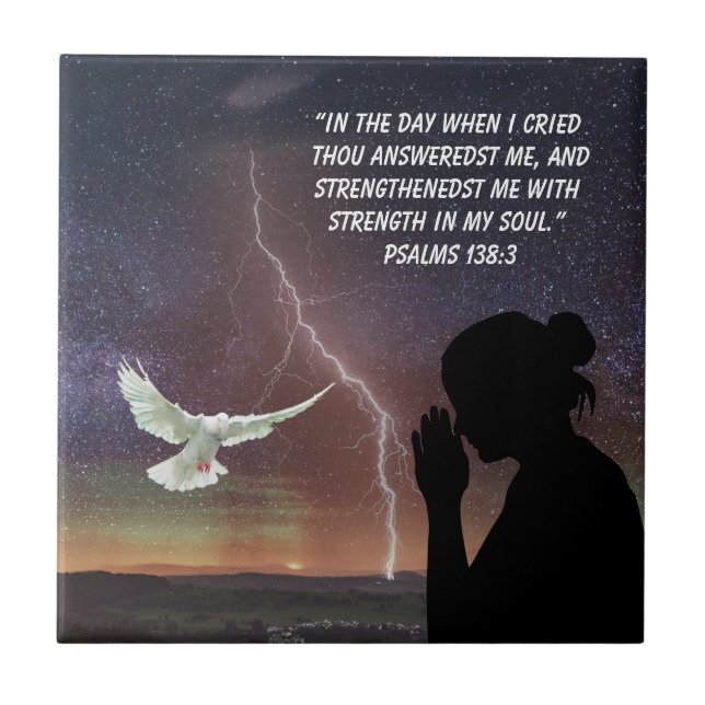 AZULEJO DE CERÂMICA  PSALMS 138:3 (Frente)