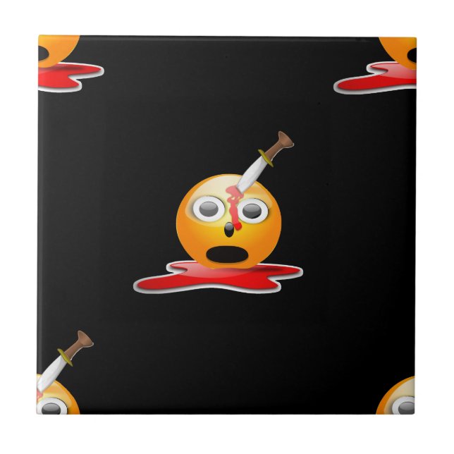 Azulejo De Cerâmica psicopata emoji (Frente)