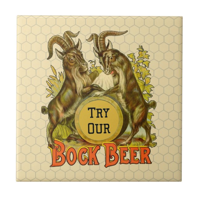 Azulejo De Cerâmica Publicidade à Cerveja Goats Bock (Frente)