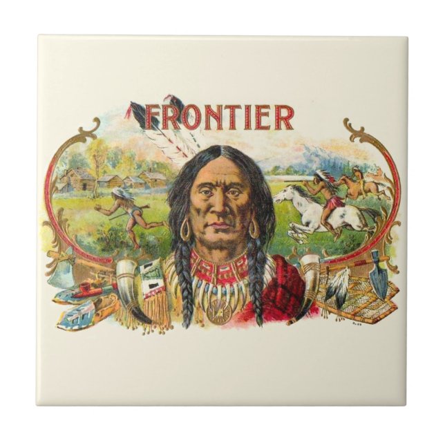 Azulejo De Cerâmica Publicidade Frontier para cigarros (Frente)