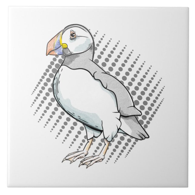 Azulejo De Cerâmica Puffin (Frente)