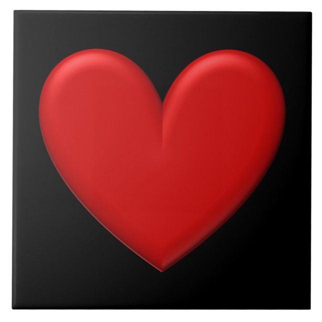 Azulejo De Cerâmica Puffy Heart (Frente)