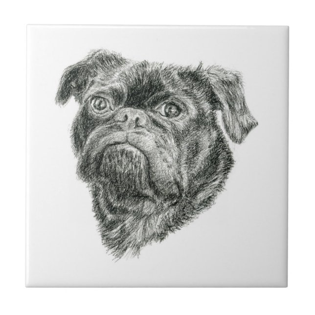 Azulejo De Cerâmica Pug (Frente)