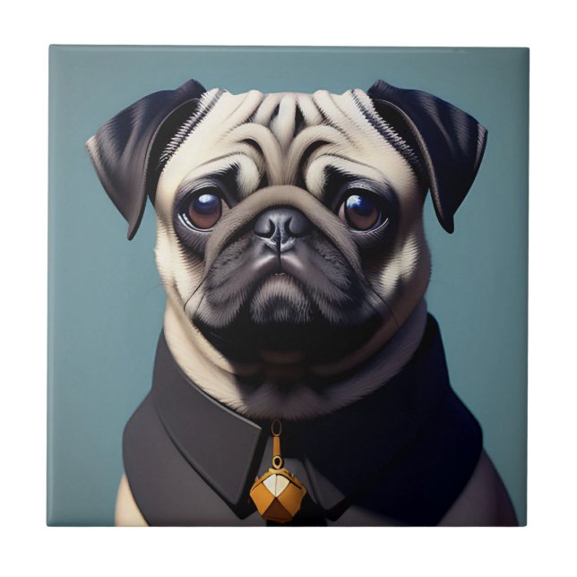 Azulejo De Cerâmica Pug (Frente)