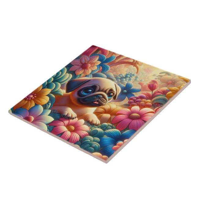 Azulejo De Cerâmica Pug (Lateral)