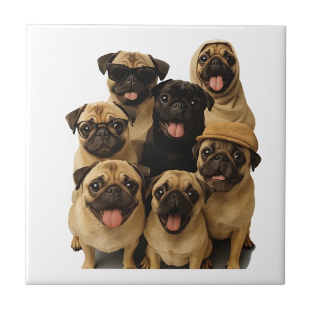 Azulejo De Cerâmica Pug (Frente)