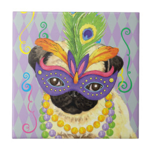 Azulejo De Cerâmica Pug do carnaval