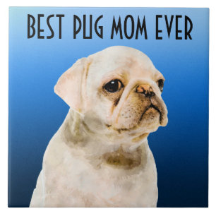 Azulejo De Cerâmica Pug Mãe Azulejo Cerâmica