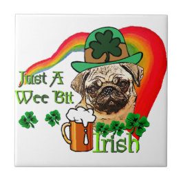 Azulejo De Cerâmica Pug St Patricks