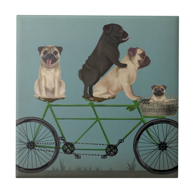 Azulejo De Cerâmica Pug Tandem (Frente)