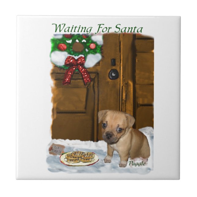 Azulejo De Cerâmica Puggle Christmas (Frente)