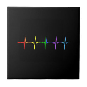 Azulejo De Cerâmica Pulso de pulsação LGBT orgulho gay