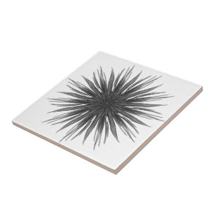 Azulejo De Cerâmica Pulverização Circular Preta E Cinza De Folhas De P