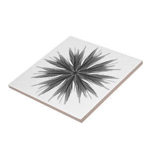 Azulejo De Cerâmica Pulverização Circular Preta E Cinza De Folhas De P