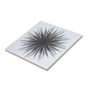 Azulejo De Cerâmica Pulverização Circular Preta E Cinza De Folhas De P