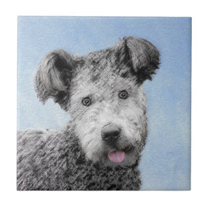 Azulejo De Cerâmica Pumi Painting - Bela Arte Cachorra Original