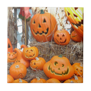 Azulejo De Cerâmica Pumpkin halloween jack ou lanterna - abóboras lara
